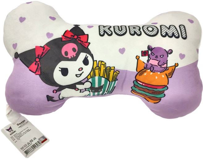 SANRIO 三麗鷗 酷洛米骨頭造型抱枕, 美味下午茶 白色 + 紫色, 1個