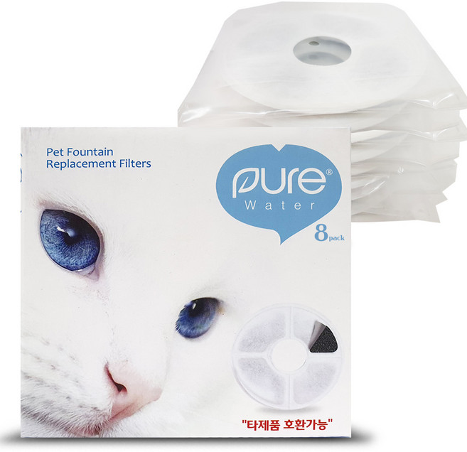 퓨어워터 고양이 정수기 필터 8개입, 1개