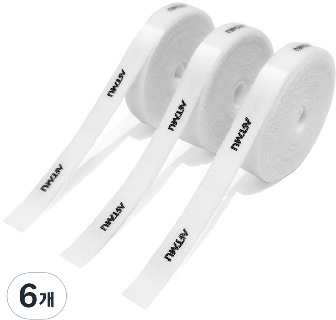 아트뮤 뜯어 쓰는 이지 컷 벨크로 케이블 타이 3m 화이트, 6개