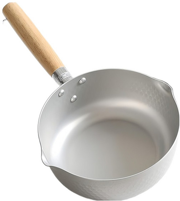 PEARL LIFE 珍珠金屬 Ajikurabe 陽極氧化鋁 雪平鍋 僅限瓦斯爐 HB-6537, 18cm, 銀色 + 原木色, 1個