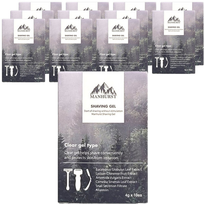 맨허스트 쉐이빙젤 휴대용 파우치 10p, 40g, 12개