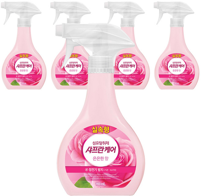 샤프란 케어 섬유탈취제 본품 은은한향, 5개, 900ml