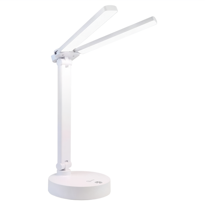 aibo 雙頭多角度充電式觸控LED摺疊檯燈 三段色溫 USB-LI-69, 白色