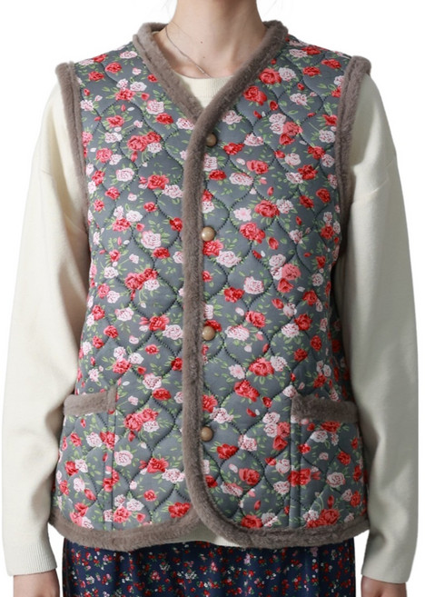 안나앤코 레트로 따숩 소프트퍼 누빔조끼