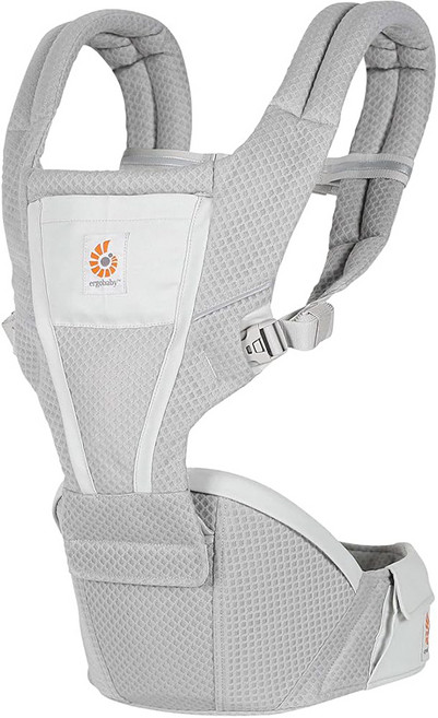 Ergobaby 新世代透氣舒適吸震坐墊式背帶 腰帶 - 珍珠灰 Alta Hip Seat Baby Carrier SoftFlex Mesh