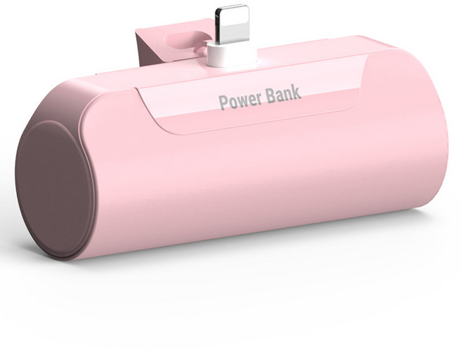 hamada 도킹형 미니 스틱 보조 배터리 5000mAh 애플8핀, PR-ST5000-8(8핀), 핑크