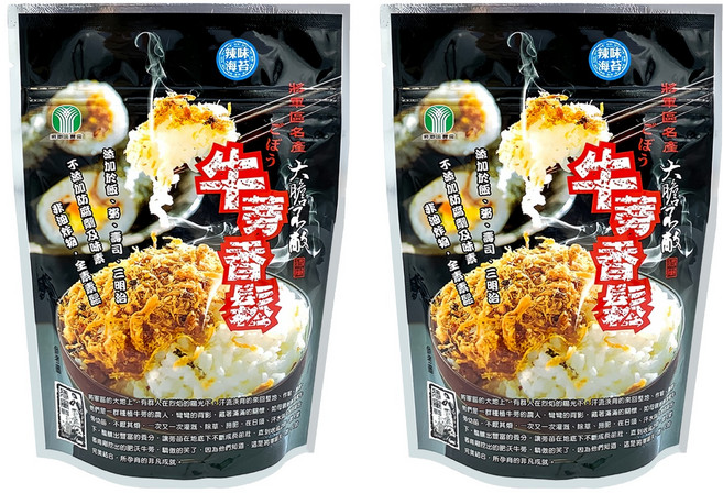 臺南將軍區農會 牛蒡香鬆 辣味海苔, 2包, 220g