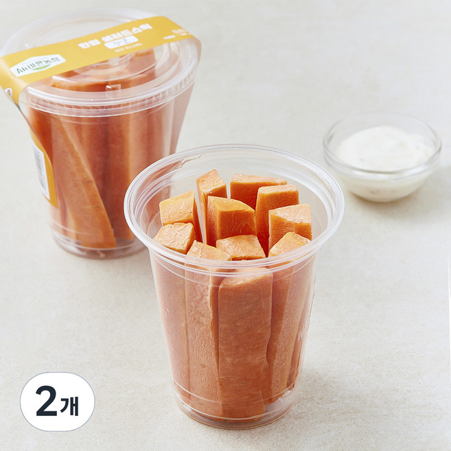 All바른농장 한컵 샐러드스틱 당근, 2개, 180g