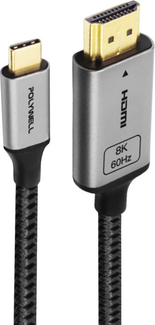 POLYWELL 寶利威爾 Type-C轉HDMI 8K 影音傳輸線 PW15-W45-M972, 2m, 1條