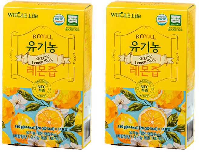 WHOLELIFE 유기농 레몬즙 14p, 280g, 2개