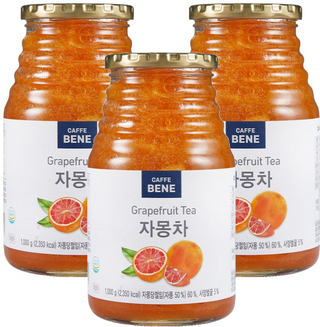 카페베네 과일청 자몽차, 1개입, 3개, 1kg