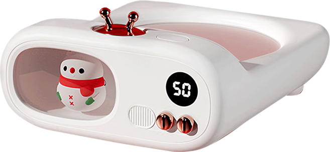 ANTIAN 萌寵TV數位顯示暖杯墊 智能重力感應恆溫杯墊/保溫杯墊/加熱杯墊 45°C/55°C/75°C, 小雪人款, 1個