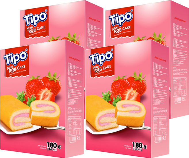 Tipo 瑞士捲 草莓口味, 180g, 4盒