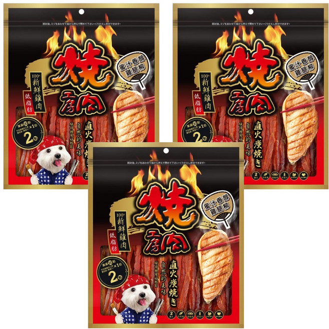 燒肉工房 犬用零食, 160g, 3袋, #2 蜜汁雞腿柳