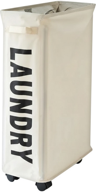 vanibaby 北歐風牛津布髒衣籃洗衣籃 附滾輪 1個, 白