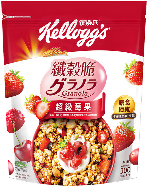 Kellogg's 家樂氏 纖穀脆 超級莓果, 300g, 1包