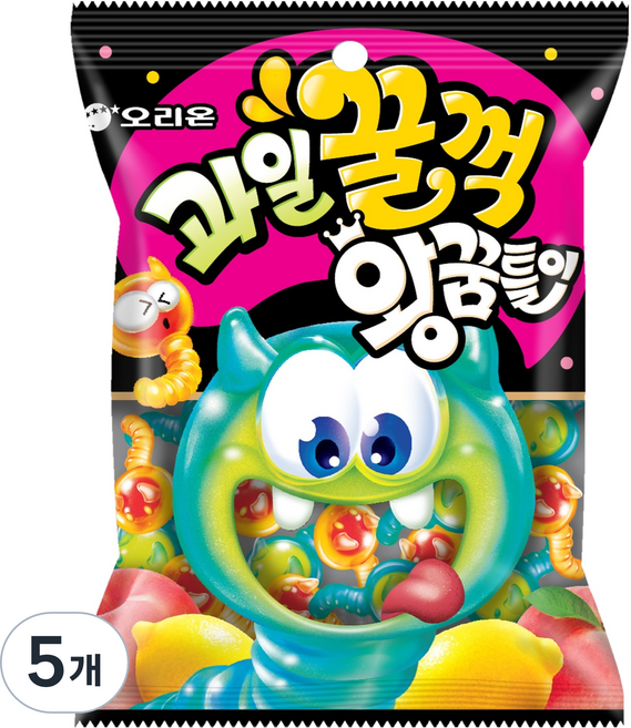 오리온 과일꿀꺽 왕꿈틀이, 75g, 5개