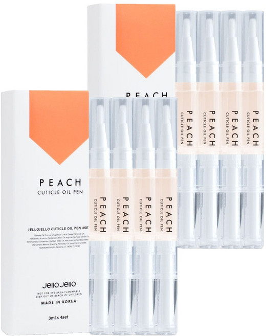 젤로젤로 큐티클 오일펜 피치, 3ml, 8개