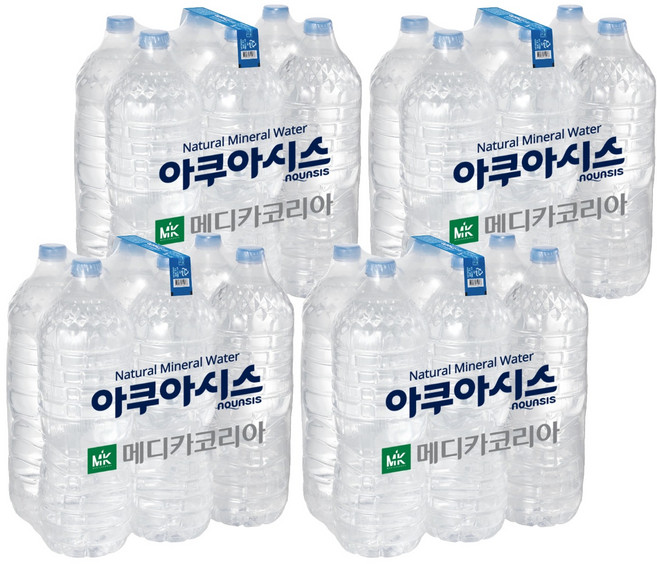 아쿠아시스 먹는샘물 무라벨, 2L, 24개