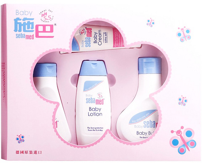 sebamed 施巴 嬰幼兒小四件禮盒 德國原裝進口 溫和不刺激, 1組
