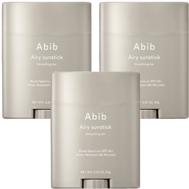 아비브 에어리 선스틱 스무딩 바 SPF50+ PA ++++, 23g, 3개