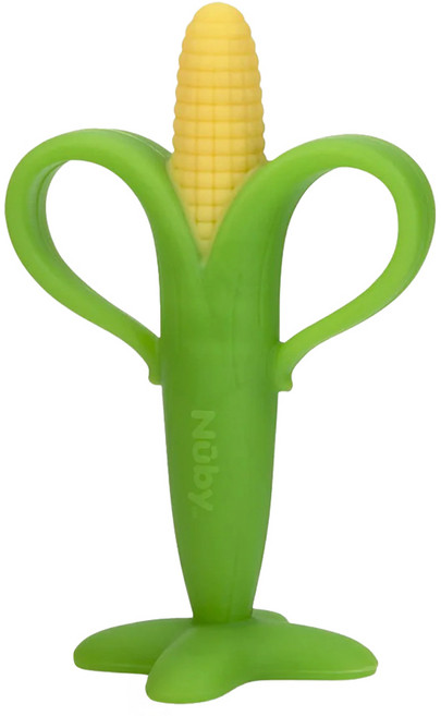 Nuby 固齒器, 綠色+黃色 玉米, 1個