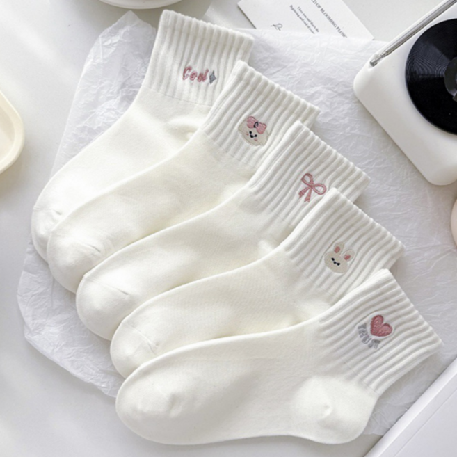 아스터 여성용 포인트 패션 발목 양말 5종 세트