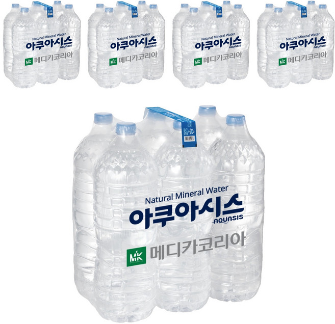 아쿠아시스 먹는샘물 무라벨, 2L, 30개