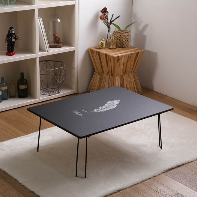 스토리퍼니쳐 키높이 액자테이블 깃털 대, 블랙