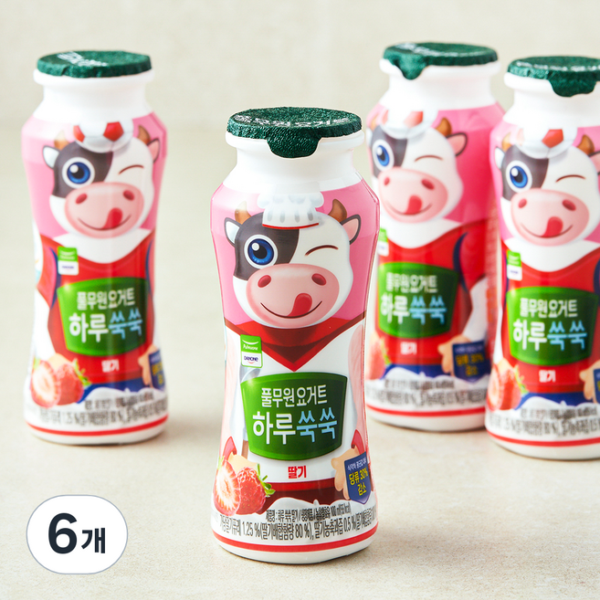 풀무원 요거트 하루 쑥쑥 딸기, 100ml, 4개입, 6개