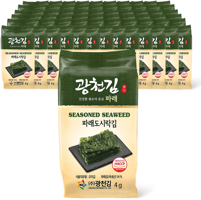 광천김 파래 도시락김, 4g, 64개