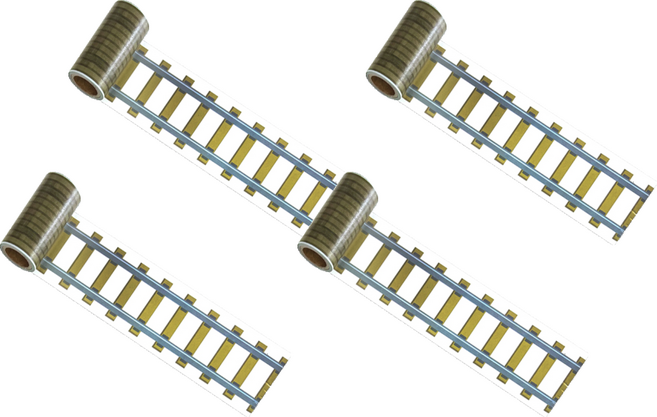 차몰랑 세이프티 도로 마스킹테이프 75mm x 5m, 철로, 4개