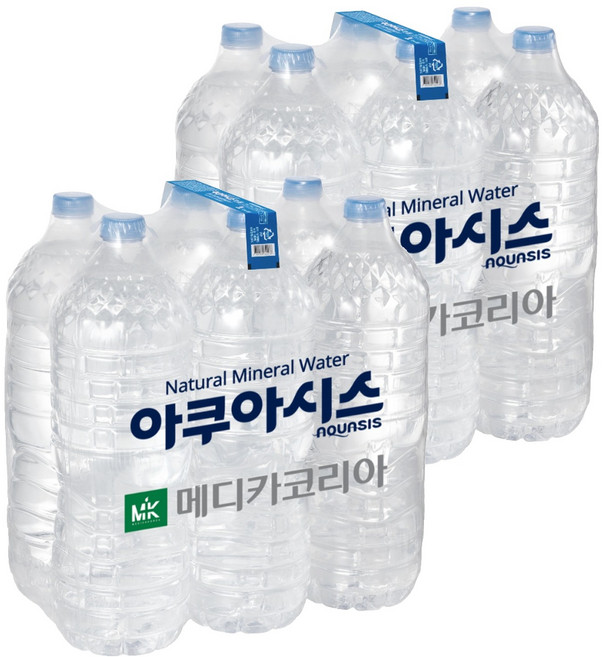 아쿠아시스 먹는샘물 무라벨, 2L, 12개