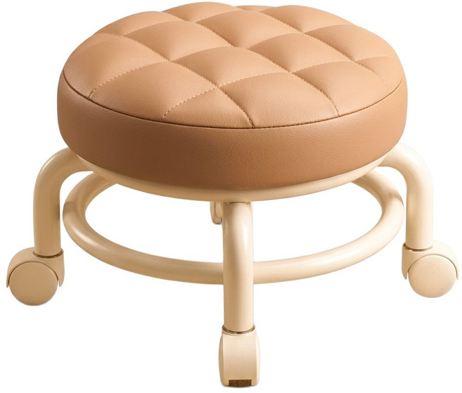 小麥購物 滑輪椅凳 B099 753g, 拿鐵咖, 1個