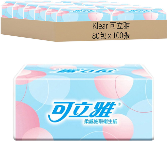Klear 可立雅 柔感抽取衛生紙, 1入, 80包