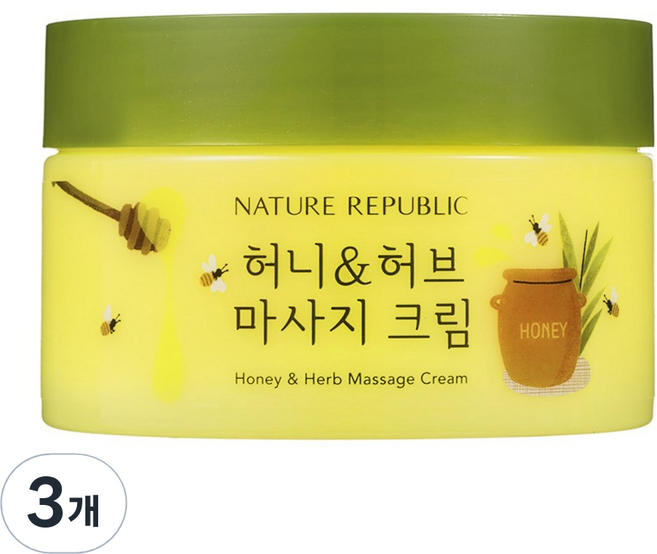 네이처리퍼블릭 허니앤허브 마사지 크림, 215ml, 3개