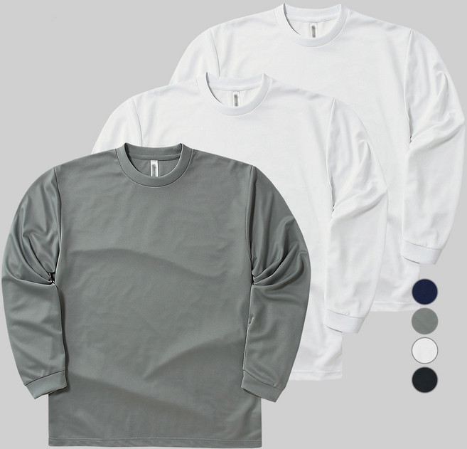 어반티 남녀공용 스포츠 기능성 드라이 라운드 긴팔 쿨티셔츠 3장 세트