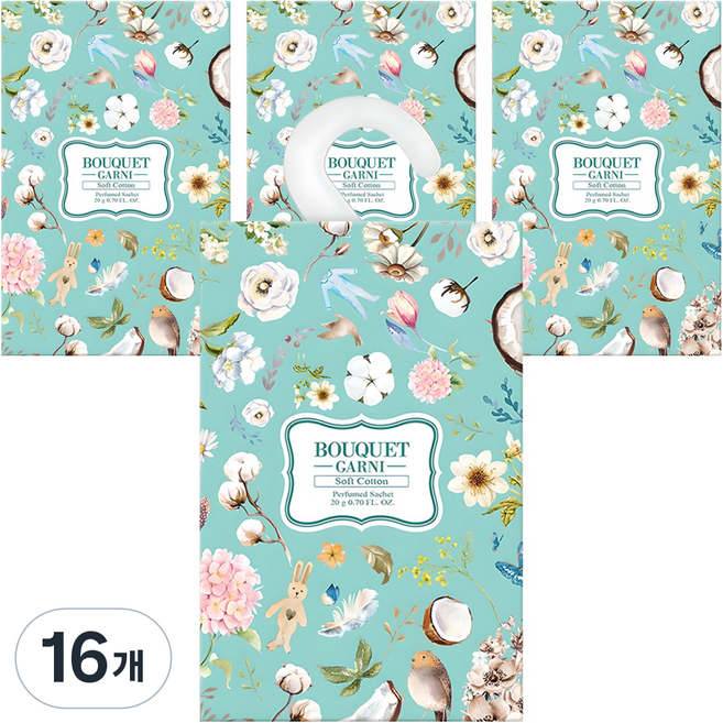 부케가르니 퍼퓸드 샤쉐 본품, 20g, 16개, 소프트코튼