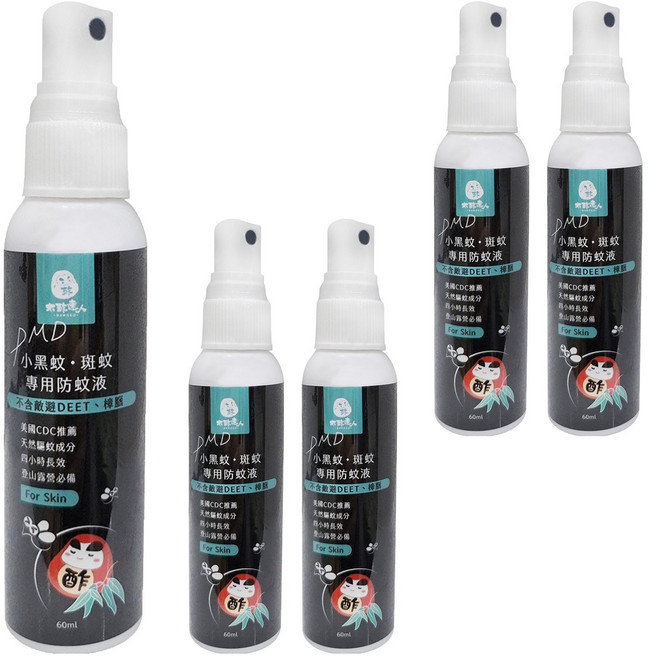 DAWOKO 木酢達人 小黑蚊 斑蚊專用防蚊液 60ml, 5瓶