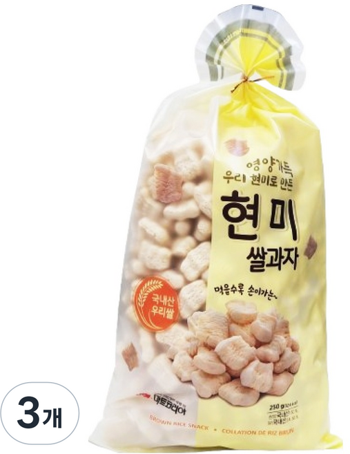 마트코리아 우리 현미로 만든 현미 쌀과자, 250g, 3개