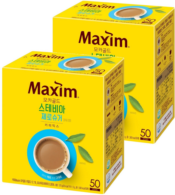 맥심 모카골드 스테비아 제로슈거 커피믹스, 11.5g, 50개입, 2개