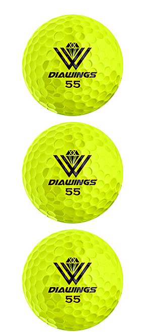 DIAWINGS M5 高彈性遠距2層高爾夫球, 黃色, 3入, 1個