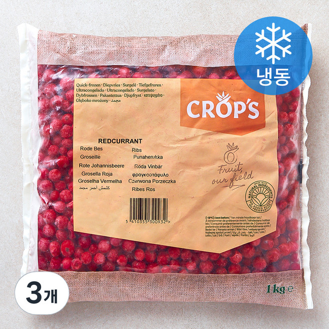 크롭스 폴란드산 레드커런트 (냉동), 1kg, 3개
