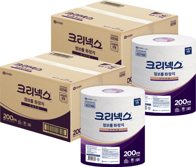 크리넥스 2겹 점보롤 화장지 프리미엄, 200m, 8개, 3개입