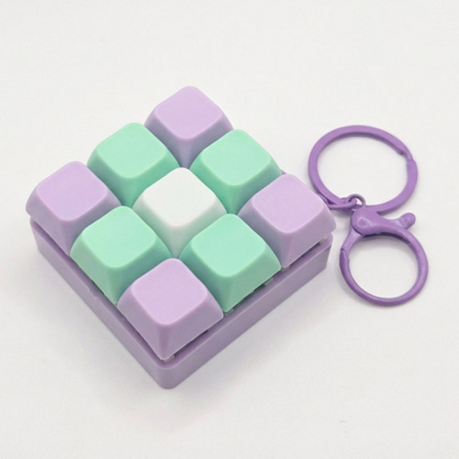 버블리데이 레인보우 9구 키보드 키캡 가방 키링