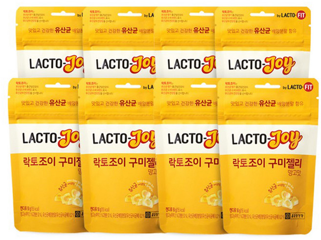 종근당건강 락토조이 유산균 구미 젤리 망고맛, 50g, 8개