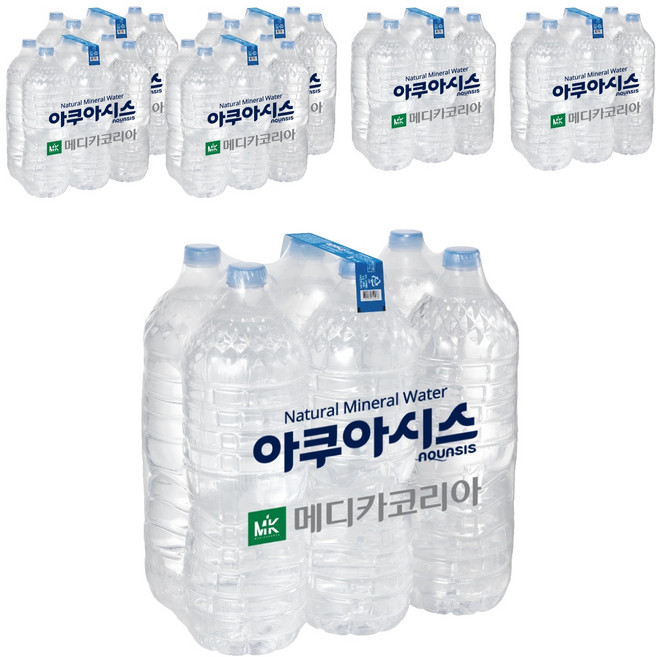 아쿠아시스 먹는샘물 무라벨, 2L, 42개