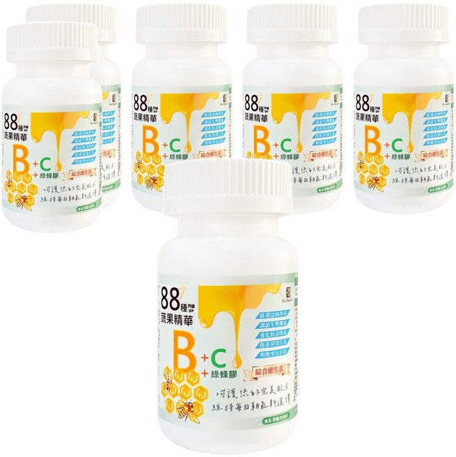 BioBank 大金宏醫 88種蔬果B群 + C + 綠蜂膠, 30顆, 15g, 6罐