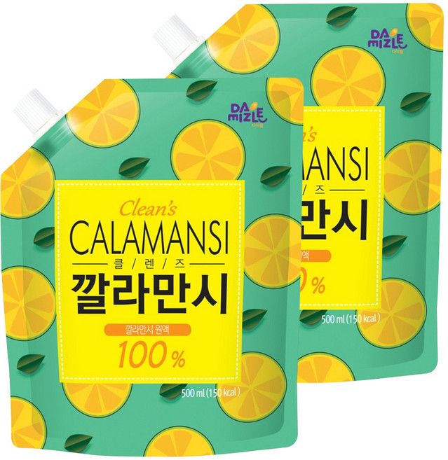 다미즐 클렌즈 깔라만시 농축액 파우치, 500ml, 2개