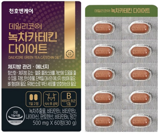 Dailycore 綠茶兒茶素保健錠, 60顆, 1個